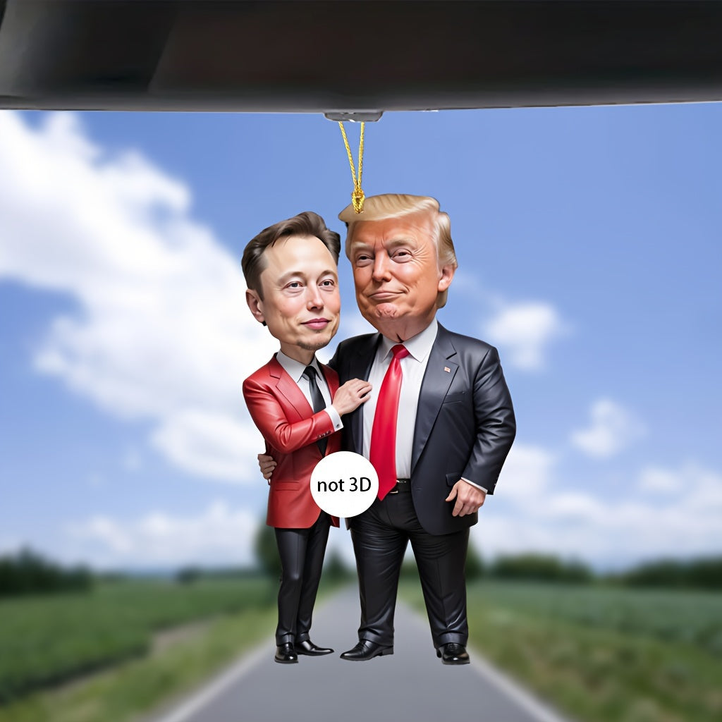 Trump & Musk Acrylic Hanging Ornaments, Collectible Decor for Christmas HA75 64026