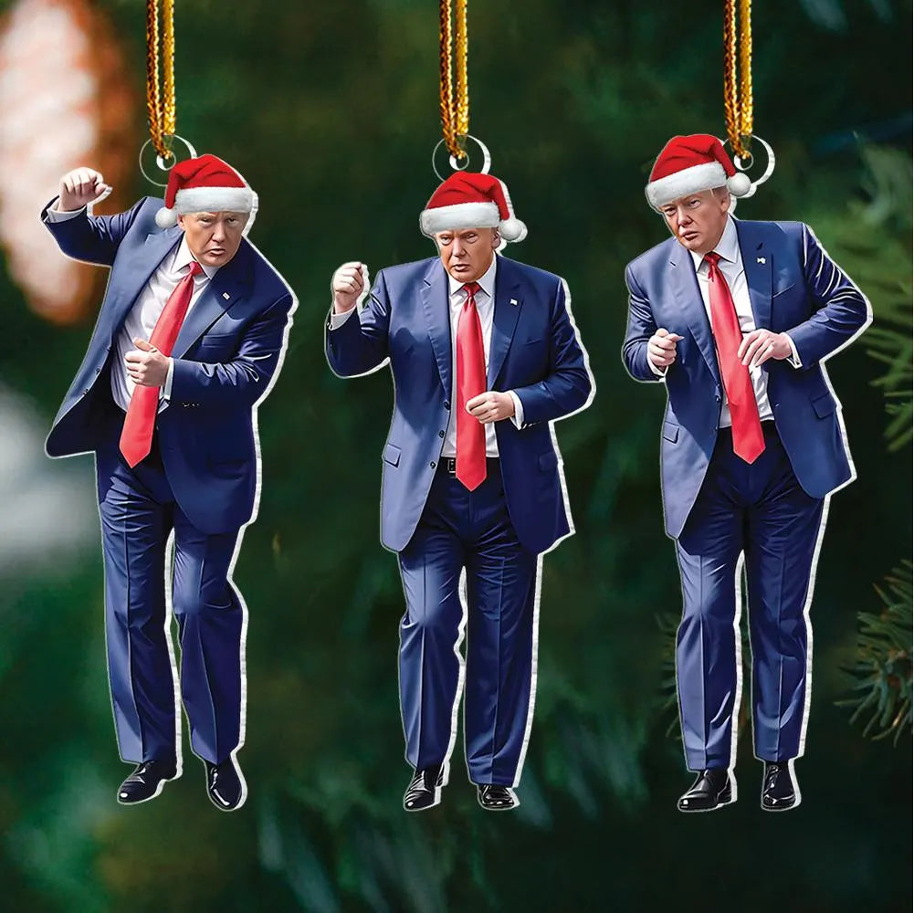 Trump Dance Christmas Ornament, Christmas Santa Trump Ornament, Humorous Trump Ornament, Christmas Republicangift, Trump Dancing Ornament