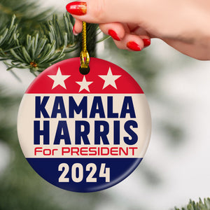 Kamala Harris For President 2024 Ceramic Ornament HA75 63346