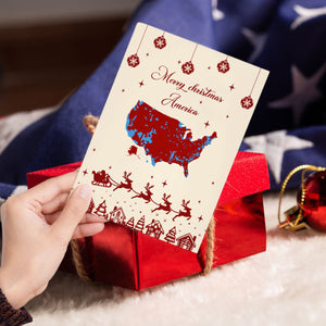 Merry Christmas America 2024 Presidential Election Map Political Christmas Card HO82 67106