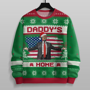 Custom The Wait Is Over Daddy’s Back US Election Trump 2024 All-Over-Print Ugly Sweater HO82 65462