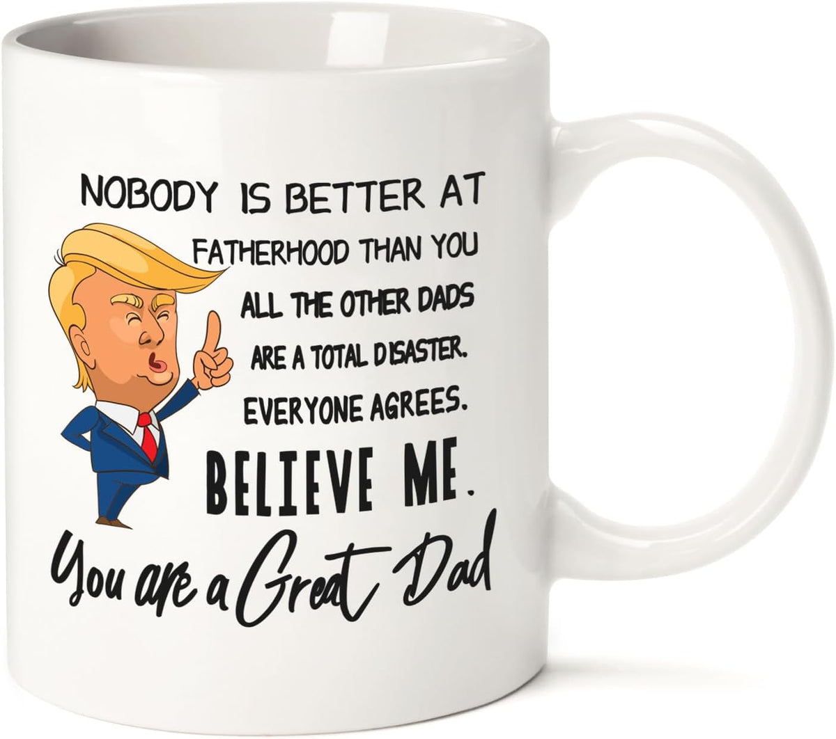 Fathers Day Funny Gifts for Dad Husband Him from Daughter Son Kids Wife - 11 OZ Ceramic Coffee Mug - Stocking Stuffers for Christmas Xmas,Birthday, Anniversary Gag Presents Ideas for Papa Step Dad