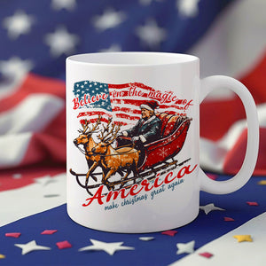 Believe The Magic Of America Trump Santa White Mug HO82 65242