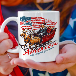 Believe The Magic Of America Trump Santa White Mug HO82 65242