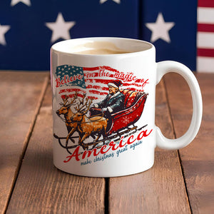 Believe The Magic Of America Trump Santa White Mug HO82 65242