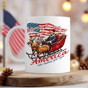 Believe The Magic Of America Trump Santa White Mug HO82 65242