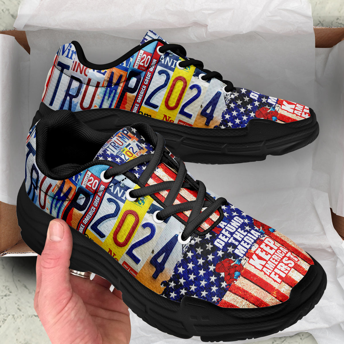 Trump 2024 American Flag Chunky Sneakers HO82 62700