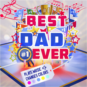 Fathers Day Card Lights & Music Pop Up, Plays 'All Star' Song, Happy Fathers Day Card from Daughter, Father'S Day Cards for Husband, Fathers Day Card from Son, Fathers Day Cards, 1 Best Dad Ever Card