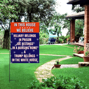 Premium Garden Flag for anti Biden Trump 2024 Funny Double Sided 12.5 X 18 Inch Yard Outdoor Decoration