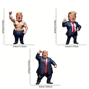 Cartoon Trump-Inspired Muscular Politician Acrylic Ornament for Christmas HA75