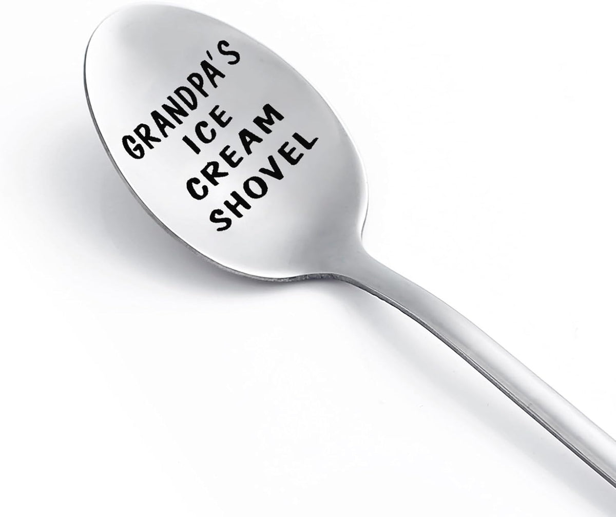 Gifts for Dad Fathers Gifts for Men Funny Engraved Stainless Steel Spoon Shovel, Birthday Father’S Day Gifts Thanksgiving Gifts for Him Grandpa.