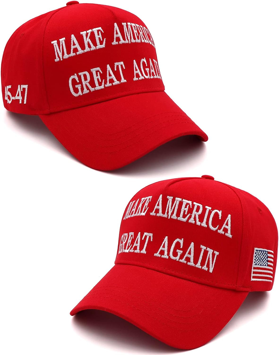 Trump 2024 45-47 MAGA Hat Make America Great Again Donald Trump Slogan with USA Flag Baseball Cap