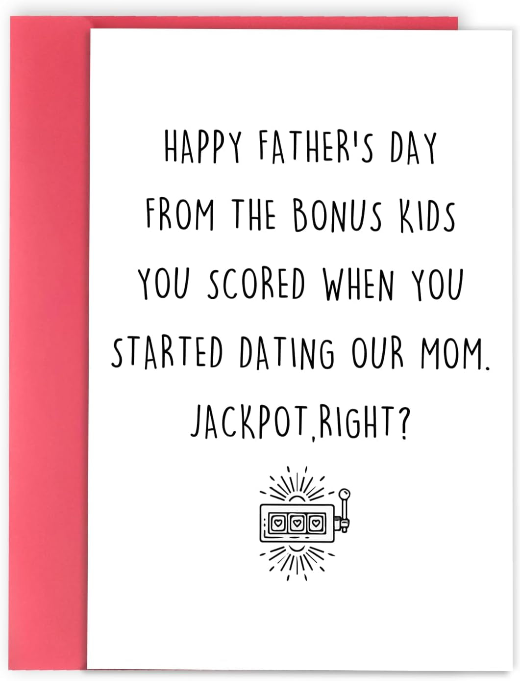 Funny Fathers Day Card for Step Dad, Bonus Dad Fathers Day Gift, Fathers Day from Step Daughter Son