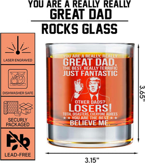 Father'S Day Gifts for Dad from Daughter, Son - Dad Gifts - Birthday Gifts for Dad - Dad Birthday Gift Ideas - Cool Gifts for Dad - Present for Dad 10Oz Whiskey Rock Glass