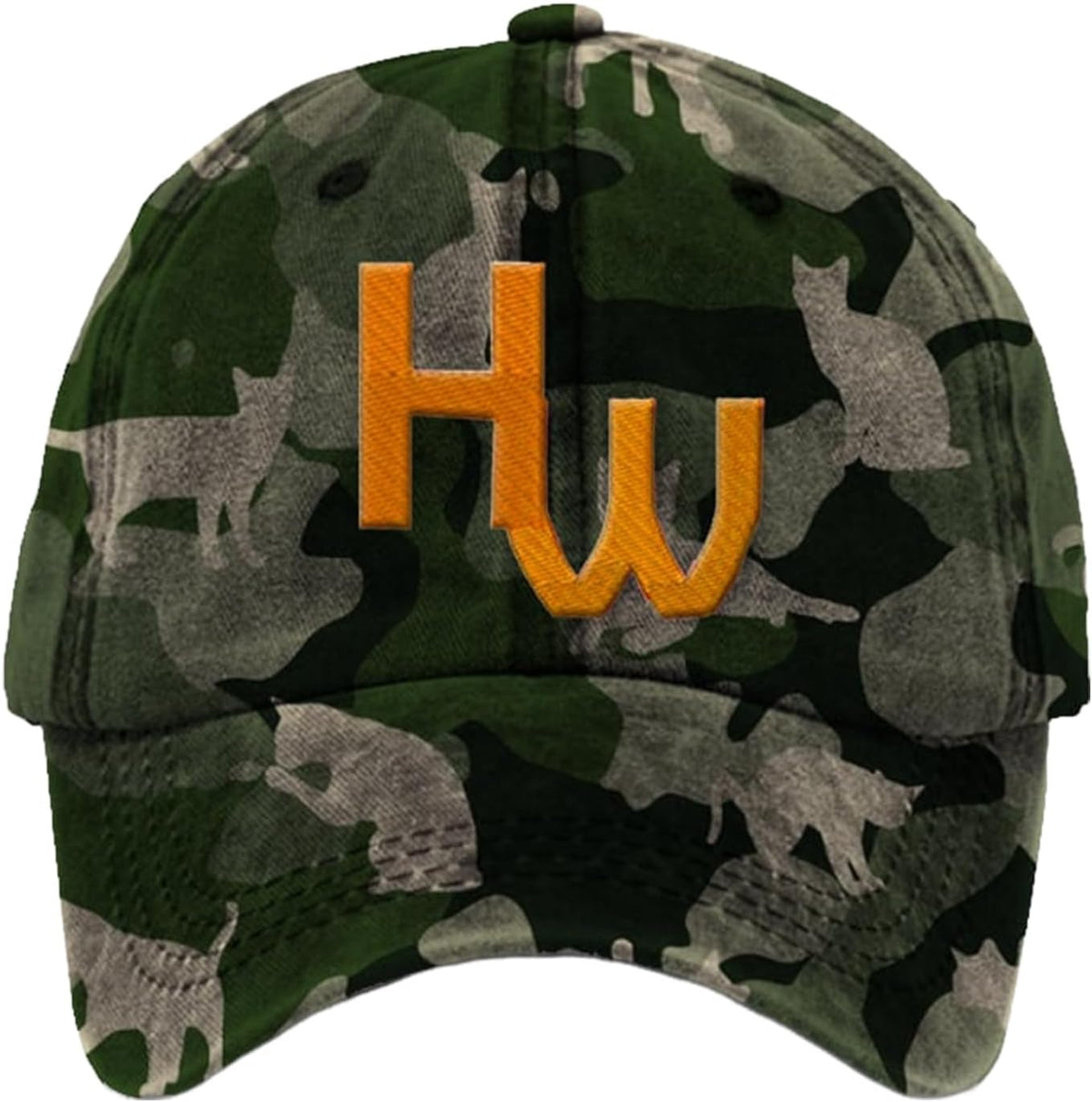 Harris Waltz 2024 Camouflage Cat Hat HW 2024 Kamala Harris Hat 2024 Presidential Election Vote Blue Hat