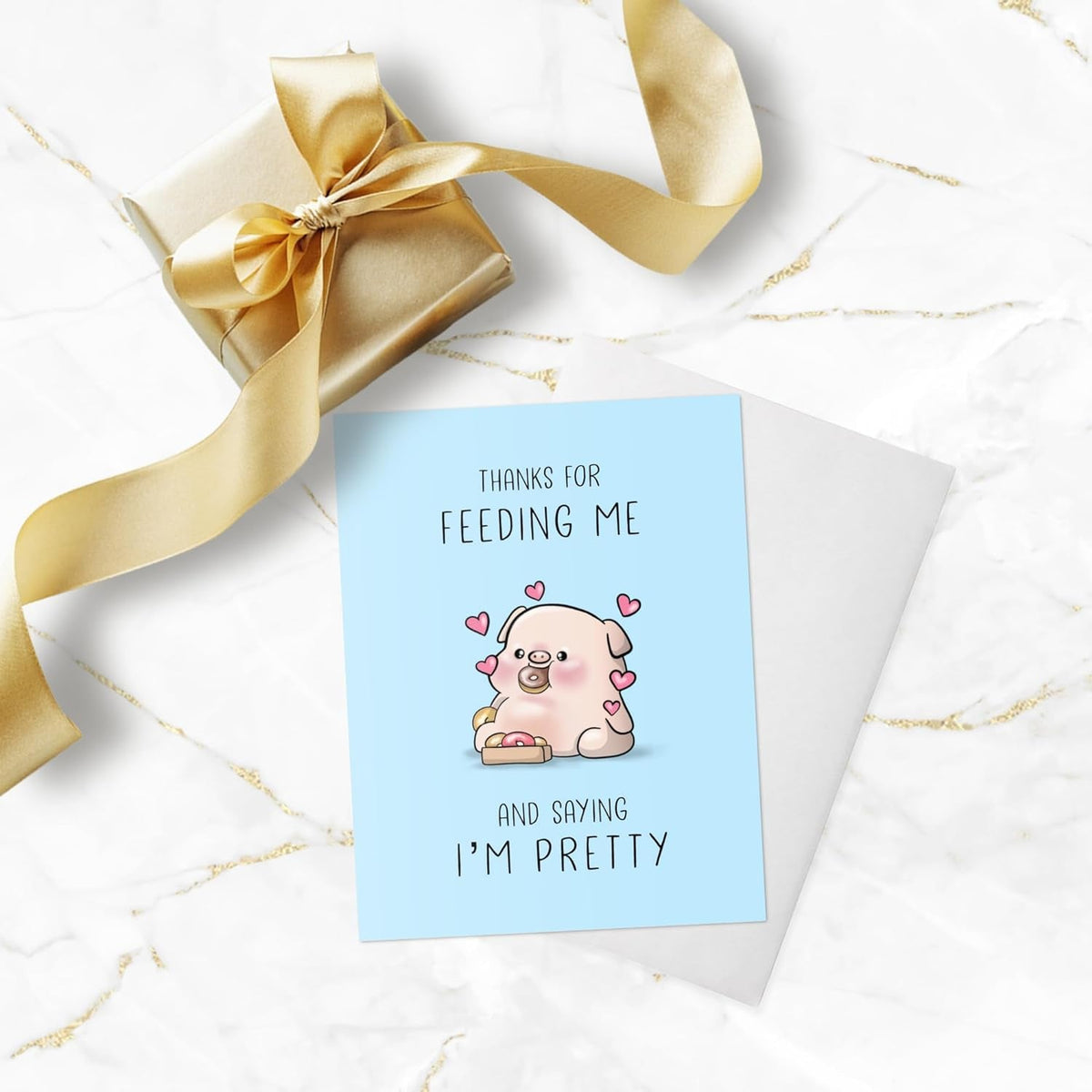 Fathers Day Card for Dad Birthday, Anniversary Husband Him Grandpa Grandfather Stepdad Stepfather, Birthday Thank You Kawaii Greeting Card (Thanks for Feeding Me ...)