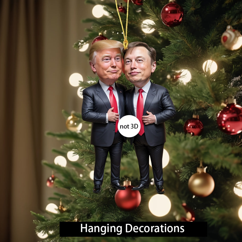 Trump & Musk Acrylic Hanging Ornaments, Collectible Decor for Christmas HA75 64026