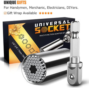 Fathers Day Dad Gifts from Daughter Kids Son Wife, Super Universal Socket Tools Gifts for Men Grip Set with Power Drill Adapter Cool Stuff Ideas Gadgets for Men Birthday Gifts for Dad Women Husband