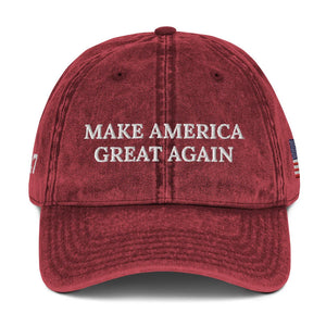 Trump 2024 Campaign Hat MAGA Make America Great Again President Donald Trump Hat Embroidered USA, Support Trump Vintage Cotton Twill Cap