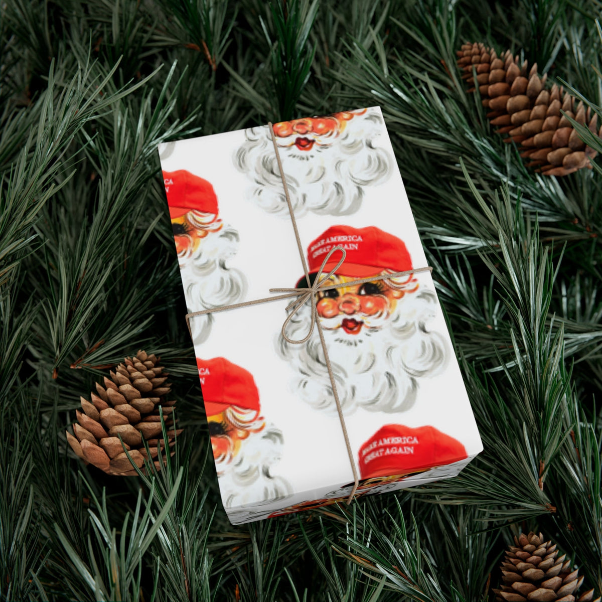 Trump MAGA Santa: Specialty Wrapping Paper - High-Def Luxury, Unique Design - Elevate Your Gift Presentation