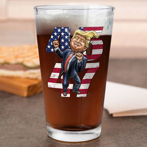 Patriotic Trump 2024 45th & 47th President's Legacy MAGA Beer Glass LM32 63961