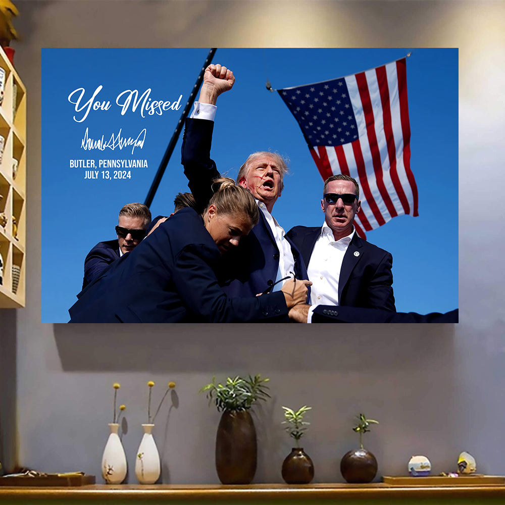 You Mi**ed Funny Trump 2024 President Sh**ting Legends Never D** Picture Frame Canvas Poster HO82 63154