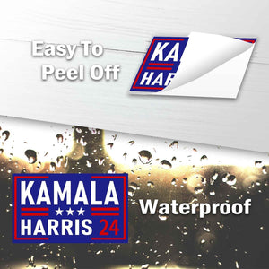 2Pcs 4X6 Inches Waterproof Kamala Harris Stickers Kamala Harris Decals for Car Bumper Laptop Botters and Car Window Decoration Blue