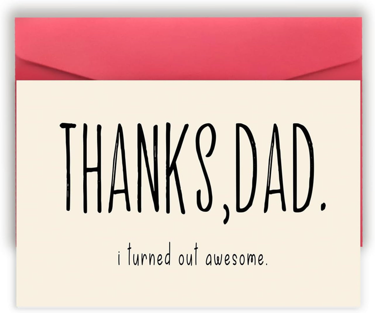 Funny Dog Dad Fathers Day Card from Son Daughter, Cute Dog Dad Gifts for Men, Happy Father’S Day Card for Him
