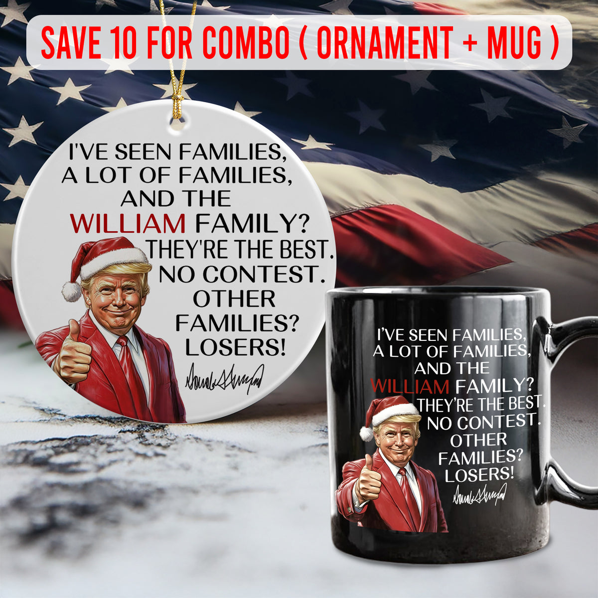 Personalized Gift Funny Trump Christmas I've Seen Families Ceramic Ornament LM32 65063