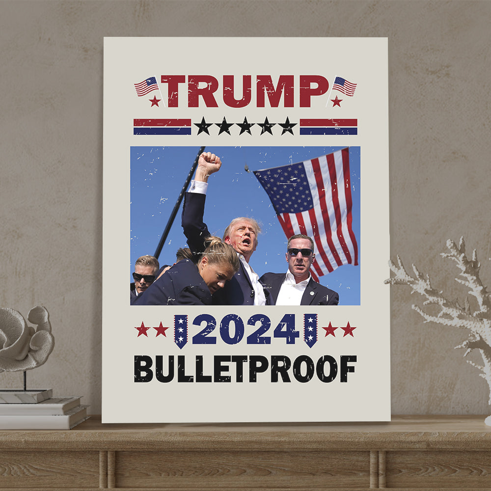 Trump 2024 Bulletproof Picture Frame Canvas Poster HA75 63120