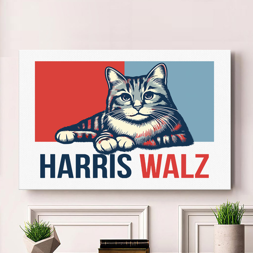 Harris Walz For President 2024 Picture Frame Canvas Poster HA75 63538