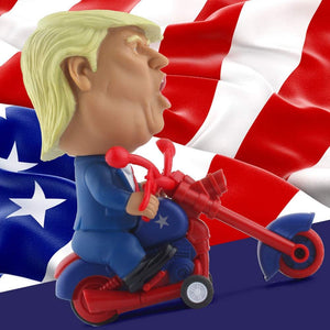 President Donald Trump 2024 Toy Figure Riding Motorcycle Funny Rev up Car Novelty Gag Gift for Trump Fans