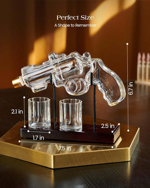 Gifts for Men Dad,  9 Oz Whiskey Gun Decanter Set with Glasses, Unique Dad Birthday Gift Ideas from Daughter Son, Retirement Bar Stuff Gift for Father Him Brother,Cool Dispenser for Liquor Vodka