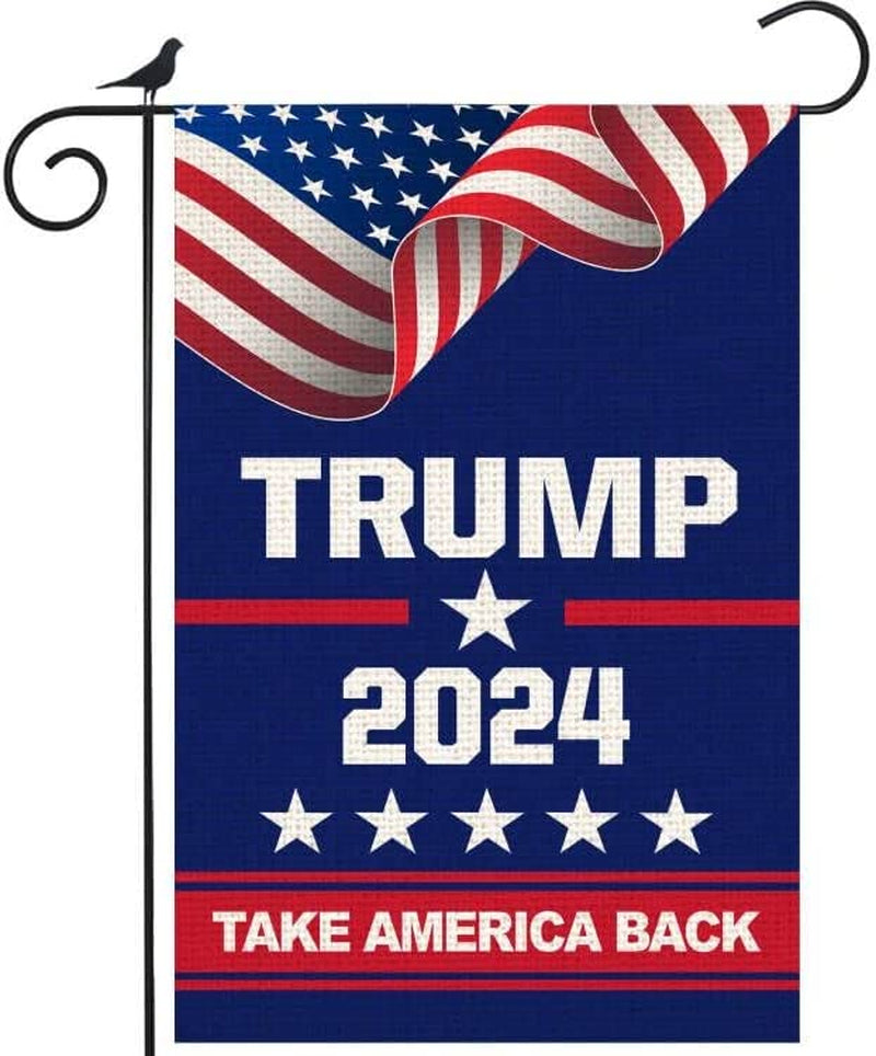 Donald Trump 2024 Take America Back Decorative Garden Flag Double Sided 12 X 18 Inch outside Yard Lawn Decor