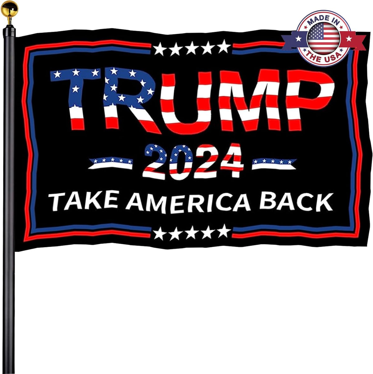 Trump 2024 Flags 3X5 Outdoor Made in Usa-Double Sided 3 Ply Heavy Duty Red Take America Back Trump Flags Banner for outside with 2 Brass Grommets UV Protection Fade Resistant for Indoor Outdoor