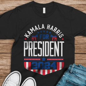 Kamala Harris For President Vote Democrat 2024 Election Dark Shirt HO82 63402