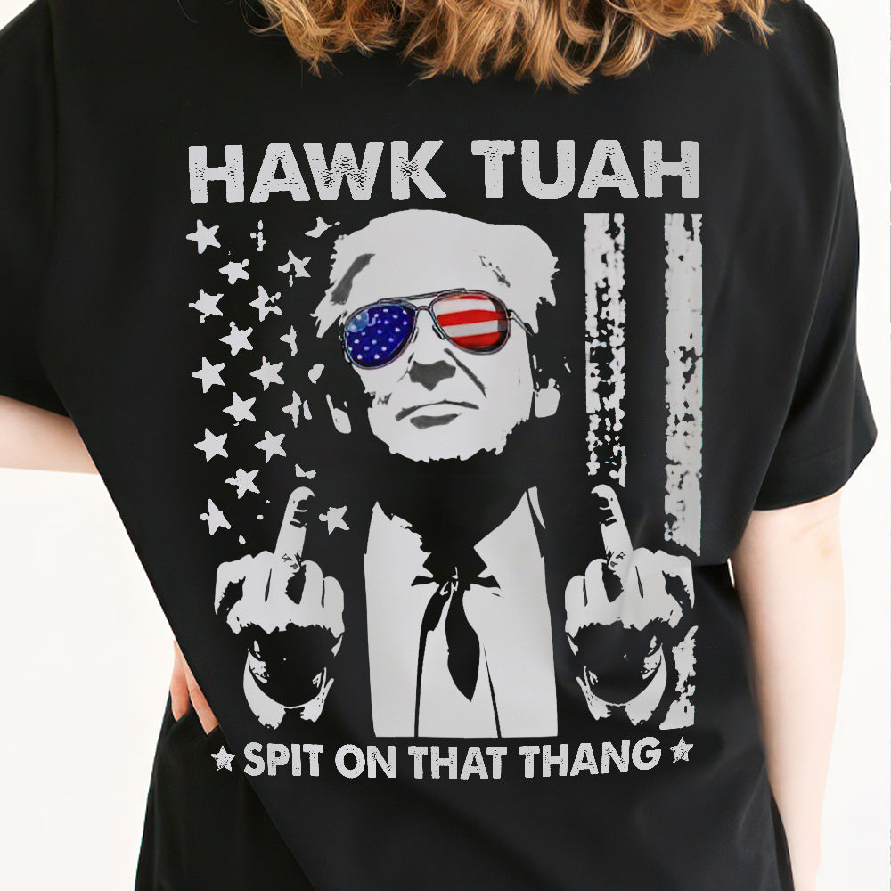 Donald Trump Hawk Tuah Spit On That Thang T-Shirt - RWB Zone