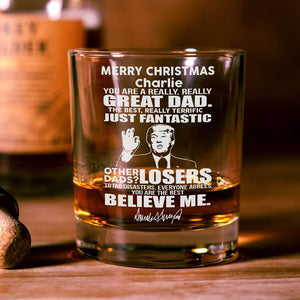 Perfect Gift for Dads Who Support Trump Engraved Rock Glass 62563 TW