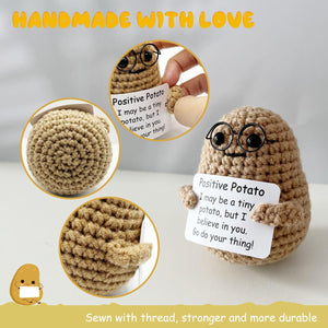 Positive Crochet Potato Funny Gifts with Positive Card for Cheer Up, Birthday Gifts for Friends Women, Graduation Gifts
