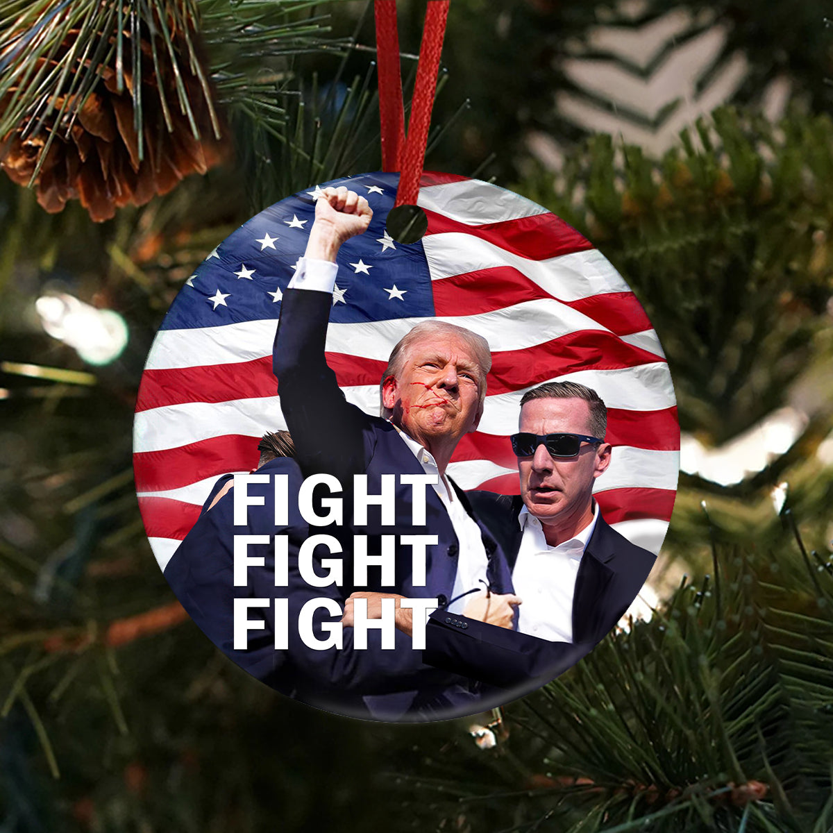 Fight Fight Fight Trump Ceramic Ornament DM01 63227