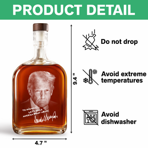 Personalized President Donald Trump Autographed Whiskey Bottle HA75 64404