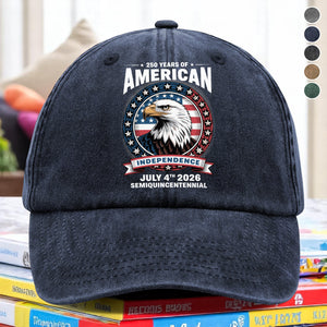 250 Years of America Anniversary Independence Day 2026 Washed Denim Baseball Cap CH07 896760