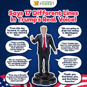 Talking Donald Trump Figure - Says 17 Lines in Trump'S REAL Voice, Donald Trump Gifts for Men, Funny Trump Gifts, Trump 2024, USA Trump Bobblehead, Political Gifts for Desk, USA Funny