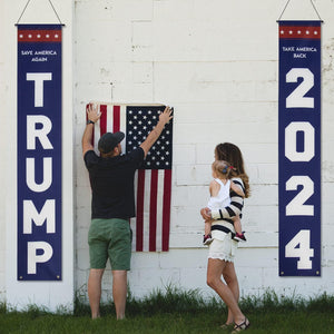 Trump 2024 Flag Take America Back save America Again Large Banners Outdoor Porch Yard Sign Garden Door Wall Decorative Banner - Indoor/Outdoor Decorations