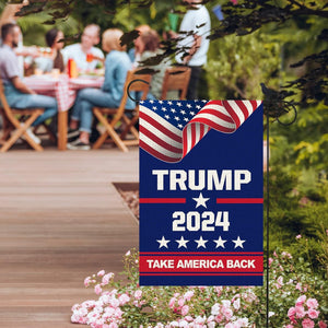 Donald Trump 2024 Take America Back Decorative Garden Flag Double Sided 12 X 18 Inch outside Yard Lawn Decor