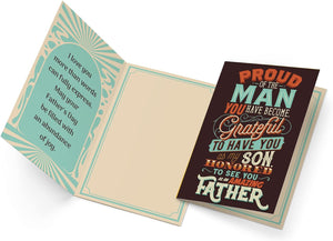 Father'S Day Card for Son, Made in America, Eco-Friendly, Thick Card Stock with Premium Envelope 5In X 7.75In, Packaged in Protective Mailer