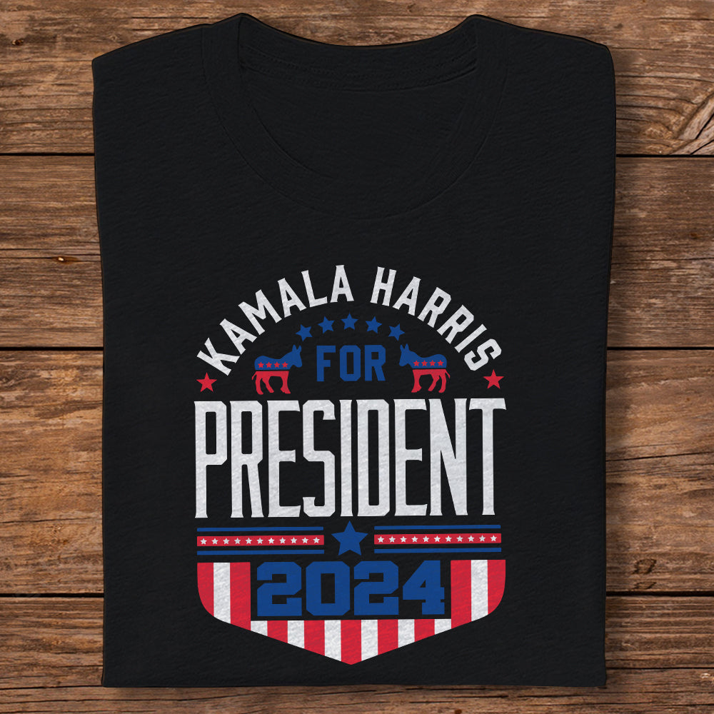 Kamala Harris For President Vote Democrat 2024 Election Dark Shirt HO82 63402