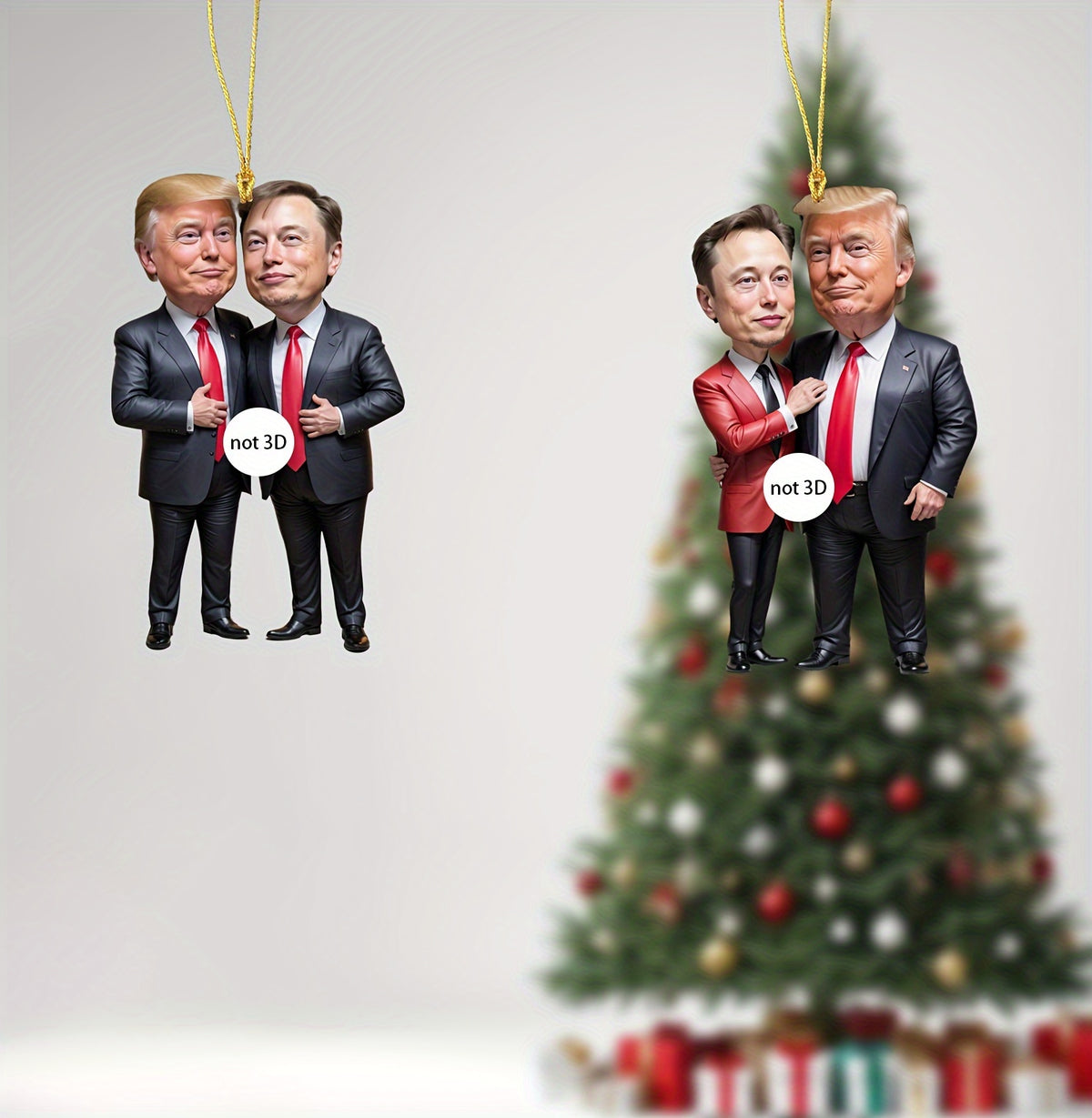 Trump & Musk Acrylic Hanging Ornaments, Collectible Decor for Christmas HA75 64026