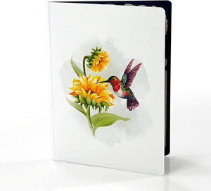 CUTPOPUP Hummingbird Birthday Card Pop Up, Mothers Day, Fathers Day, 3D Popup Greeting Card, Birthday Card for Women (Hummingbird Sunflower)