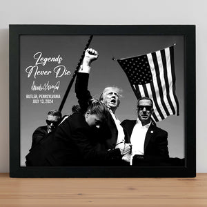 BnW Legends Never D** Donald Trump Picture Frame Canvas Poster TH10 63095